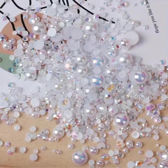 3800pcs FLAT-BACK PEARLS & RHINESTONE - Picture 1 of 3